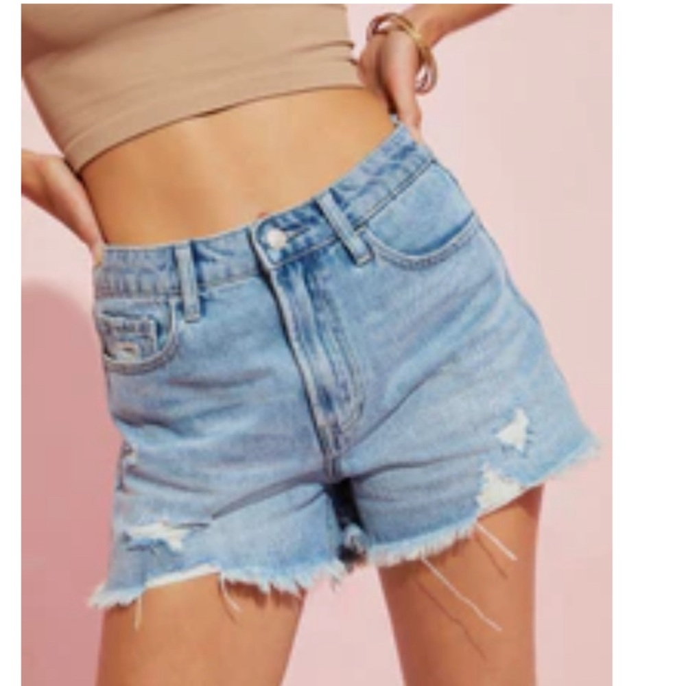 Vervet Denim Rebecca Distressed Frayed Hem Denim Shorts XS
